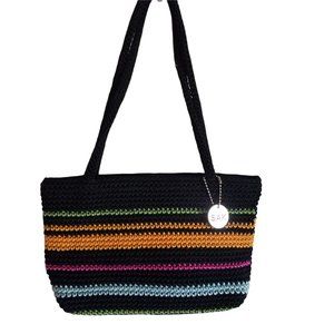 The Sak  Rainbow Multi Color Crochet Mini Bag